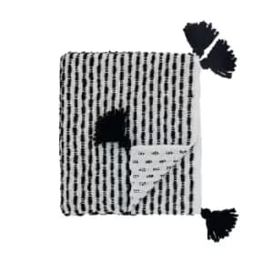 Image of Helena Springfield Ava/Elsa Woven Throw, Stone & Charcoal