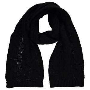 Image of French Connection Connection Cable Knit Scarf One Size - Black