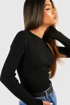 Image of Mixed Rib Knitted Top