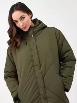 Image of Regatta Cambrie Baffled/quilted Jackets, Dark Khaki, Size 12, Women