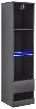 Image of Galicia 4 Shelf LED Bookcase - Black