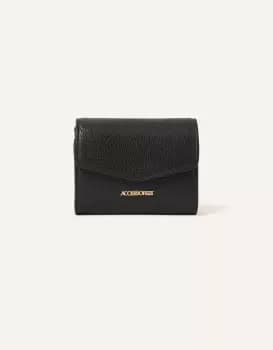 Image of Accessorize Womens Small Flap Zip Around Purse Black, Size: L 11cm x W 9 cm