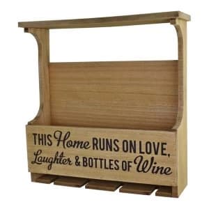 Image of Wall Hanging Wine Bottle & Glass Holder