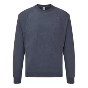 Image of Fruit Of The Loom Adults Unisex Classic Raglan Sweatshirt (M) (Heather Navy)
