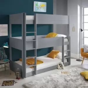 Image of Snowdon Three Tier Bunk Bed Grey With Pocket Sprung Mattresses