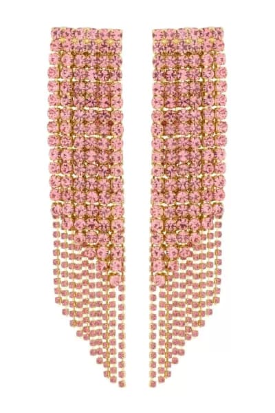 Image of Rose Gold Pink Front And Back Shower Drop Earrings