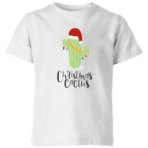 Image of Christmas Cactus Kids T-Shirt - White - 11-12 Years