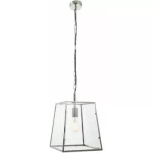 Image of Ceiling Pendant Light Bright Nickel & Clear Glass 40W E27 Dimmable e10263