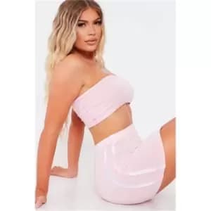 Image of I Saw It First Baby Pink Tie Dye Print Side Stripe Mini Skirt - Pink