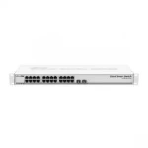 Image of Mikrotik CSS326-24G-2S+RM network switch Managed Gigabit Ethernet (10/100/1000) White 1U Power over Ethernet (PoE) UK Plug