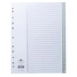 Image of Concord Index 1-31 A4 Polypropylene Grey 62805