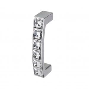 Image of Wickes Acrylic Diamond D Handle - Chrome 64mm Pack of 2