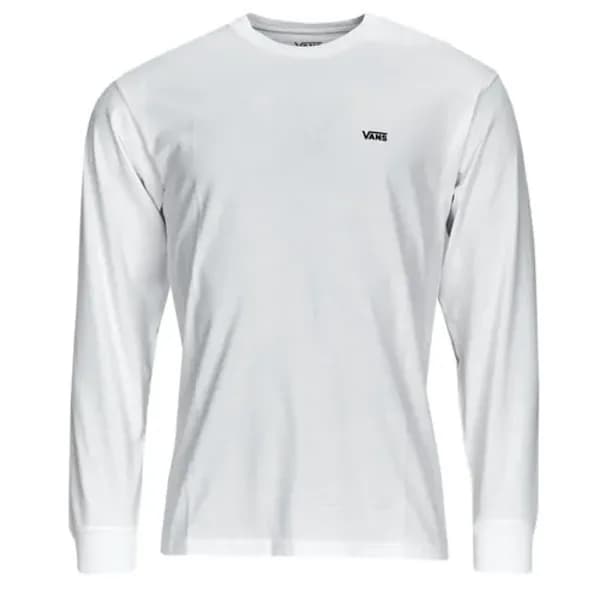 Image of Vans White Classic Long Sleeve T-Shirt White Male S 208384UK