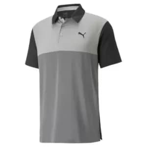 Image of Puma Cloudspun Colourblock Polo Mens - Black