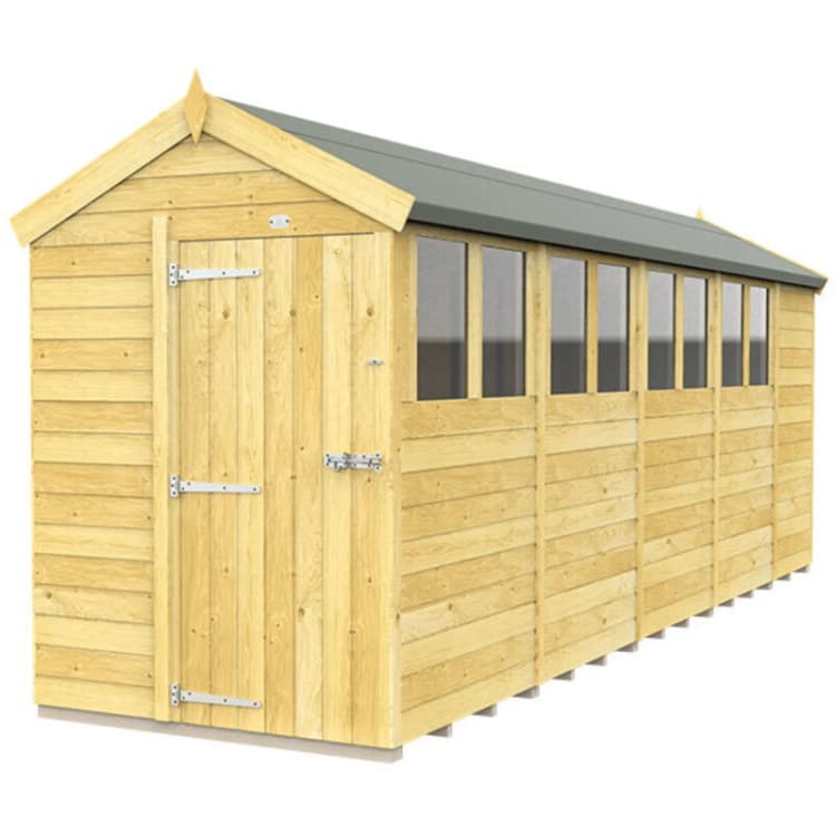 Image of Flat Pack Sheds DIY Sheds 5 x 19 Apex Shed, Brown 5X19AFF