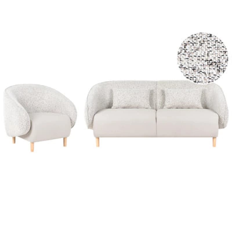Image of Beliani Living Room Set Umea Fabric Light Beige