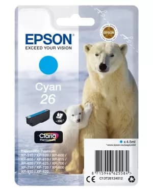 Image of Epson Polar Bear 26 Cyan Ink Cartridge