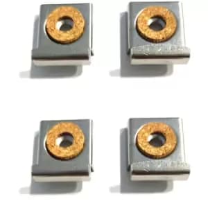 Image of Mirror & Glass Hanging Kit Wall Bracket Clips Set Chrome - Pack of 20