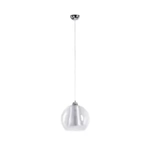 Image of Kula Dome Pendant Ceiling Light Silver, 30cm, 1x E27