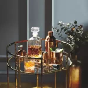 Image of Barcraft Cut Glass Effect Decanter Set 900ml Clear