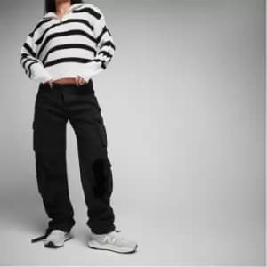 Image of Missguided Petite Stripe Half Zip Crop Jumper - White