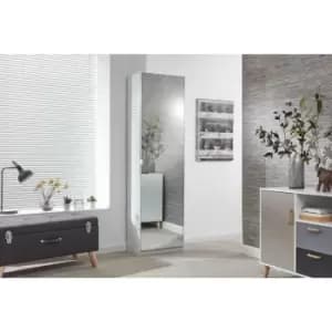 Image of 180Cm Mirrored Shoe Cabinet White