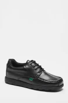 Image of Boys Kickers Fragma Lace Up Shoes - Black - Size: 3 Youth