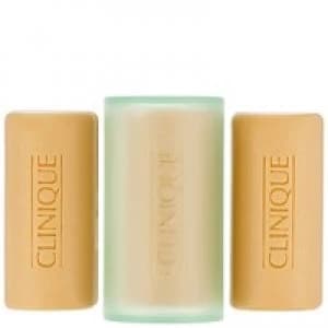 Image of Clinique Cleansers and Makeup Removers Three Little Soaps with Travel Dish for Combination Oily to Oily Skin 150g 5.2oz.