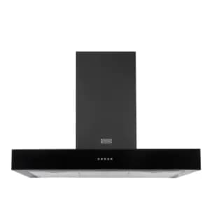 Image of Stoves 444410235 90cm Flat Sterling Chimney Hood in Black A Rated