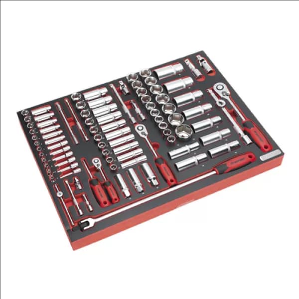 Image of Sealey TBTP02 Tool Tray Socket Set 91pc 1/4, 3/8 & 1/2Sq Drive