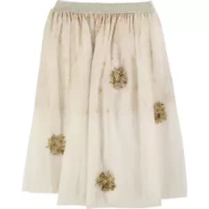Image of Billieblush Girls Beige printed mesh tutu skirt - Beige
