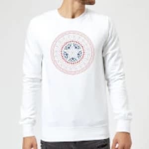 Image of Marvel Captain America Oriental Shield Sweatshirt - White - L