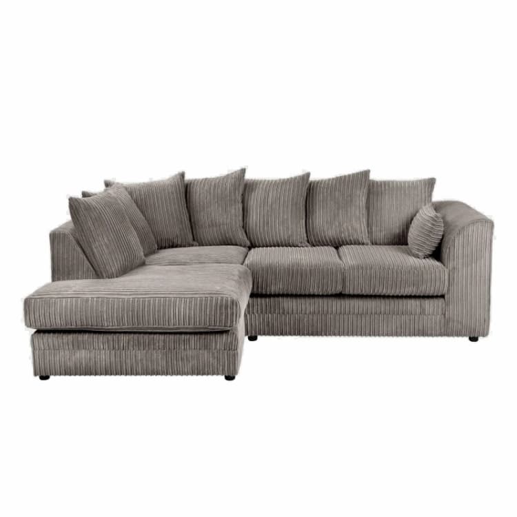 Image of LUXURY LIFE Dylan Jumbo Cord Fabric Left Hand Facing Corner Sofa Grey