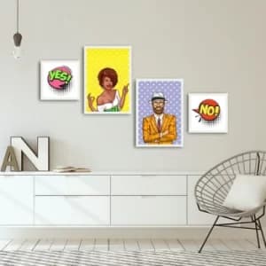 Image of 4PBCT-20 Multicolor Decorative Framed MDF Painting (4 Pieces)