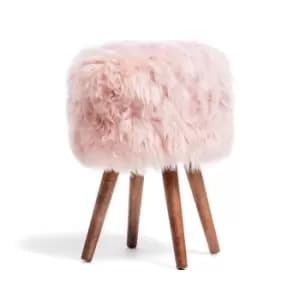 Image of Native Natural Heavenly Pink Sheepskin Stool