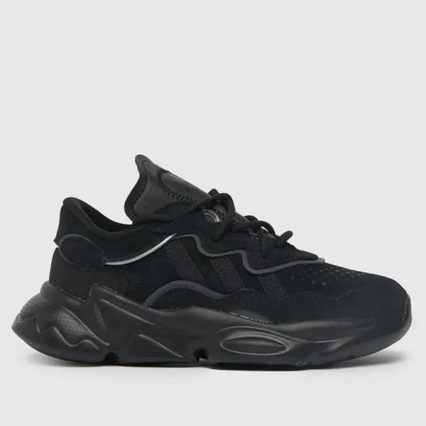 Image of adidas Black ozweego Junior trainers Black UK 12 (EU 30½)