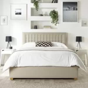 Image of CL Opulence Twill Kingsize Ottoman Bedframe - Natural