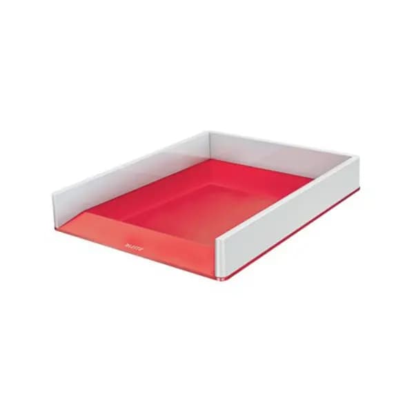 Image of Leitz WOW Letter Tray Duo Colour White/Red 53611026