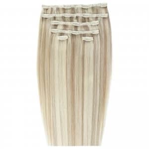 Image of Beauty Works Double Hair Set 18" Clip-In Hair Extensions (Various Shades) - Champagne Blonde 613/18