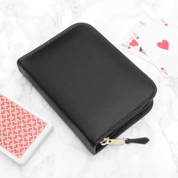 Image of Treat Republic Leather Double Playing Cards Case Black