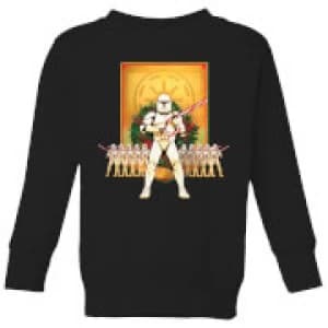 Image of Star Wars Candy Cane Stormtroopers Kids Christmas Sweatshirt - Black - 11-12 Years