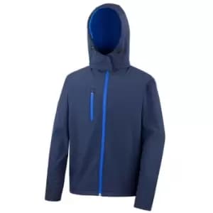 Image of Result Core Mens Lite Hooded Softshell Jacket (S) (Navy/Royal)