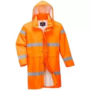 Image of Portwest Hi Vis Long Rain Coat Orange 3XL