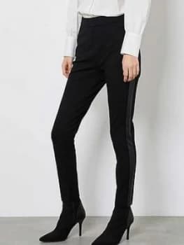 Image of Mint Velvet Stripe Detail Sculpt Treggings - Black