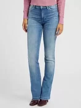 Image of Guess High Rise Bootcut Jean - Light Wash, Navy, Size 27, Women