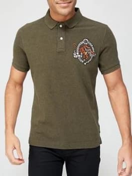 Image of Superdry Superstate Polo, Olive, Size 2XL, Men
