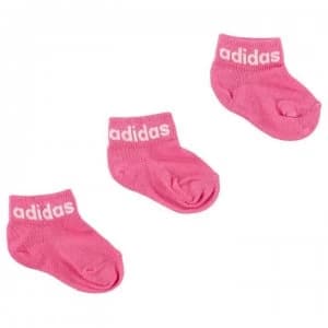 Image of adidas Essentials Ankle Socks 3 Pack - Pink/White