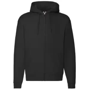 Image of Fruit Of The Loom Mens Zip Through Hooded Sweatshirt / Hoodie (2XL) (Black)