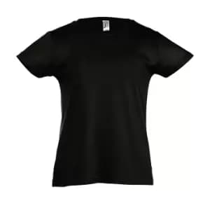 Image of SOLS Girls Cherry Short Sleeve T-Shirt (12yrs) (Deep Black)