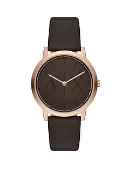 Image of Armani Exchange Dale Leather Strap Watch